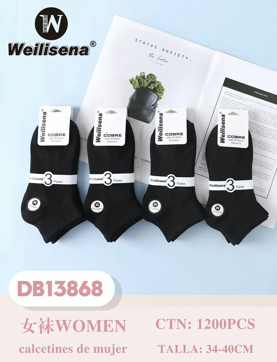 DOCENA DE CALCETINES PARA MUJER DB13868 1