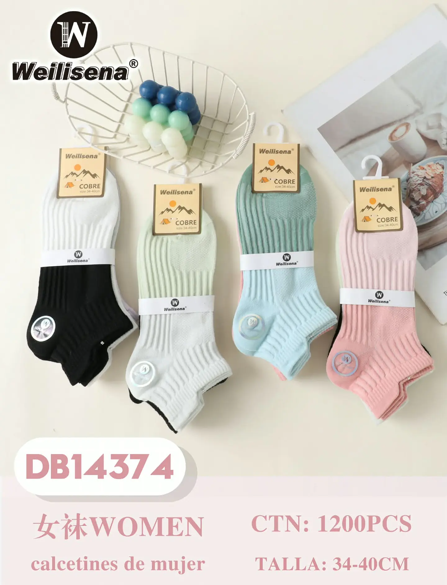 DOCENA DE CALCETINES PARA MUJER DB14374 1