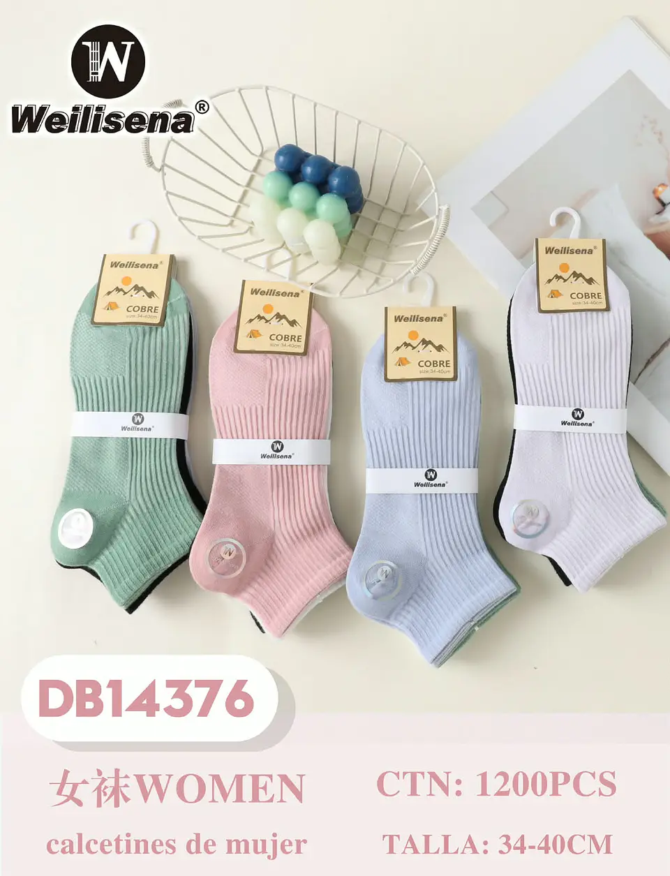 DOCENA DE CALCETINES PARA MUJER DB14376 1