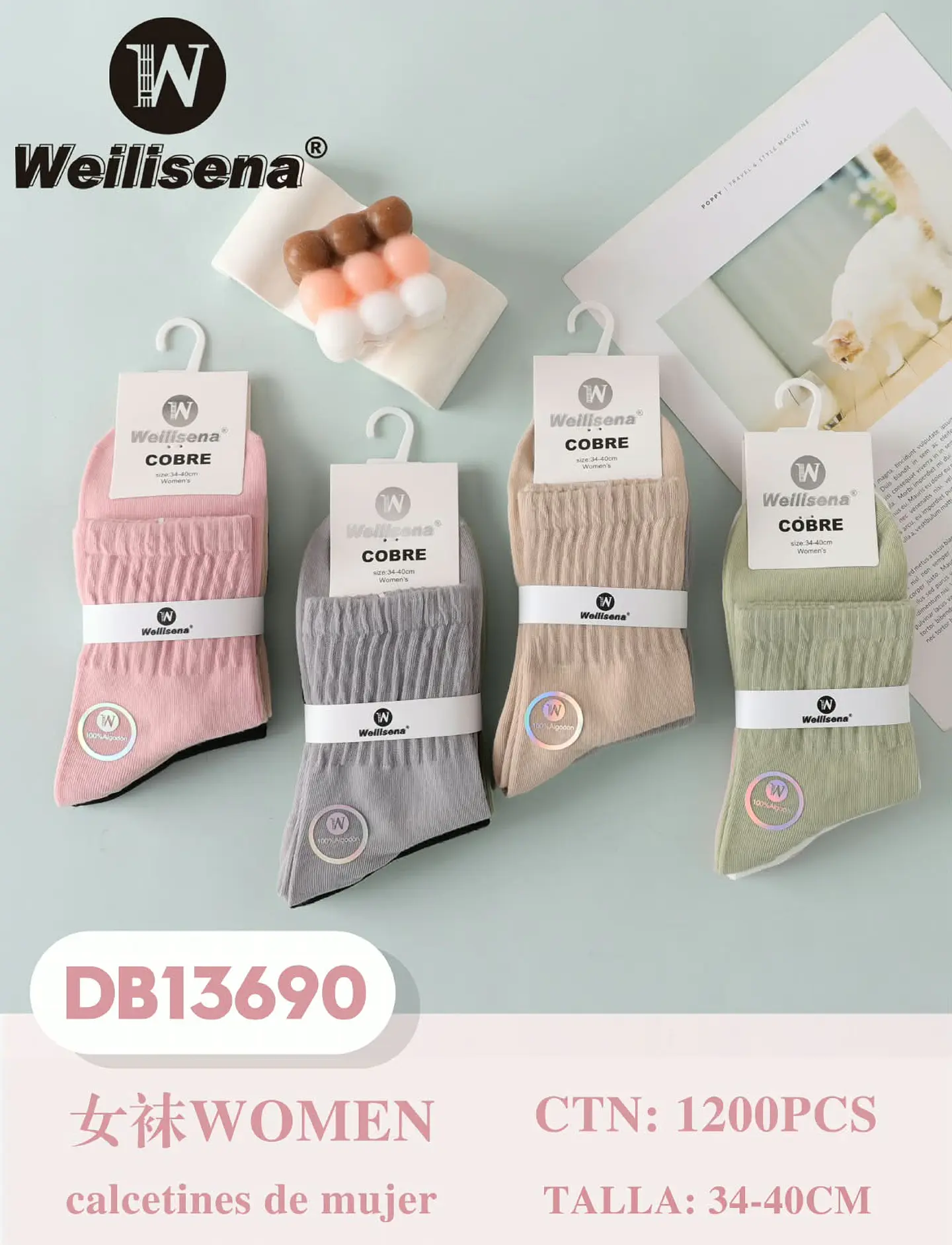 DOCENA DE CALCETINES PARA MUJER DB13690 1