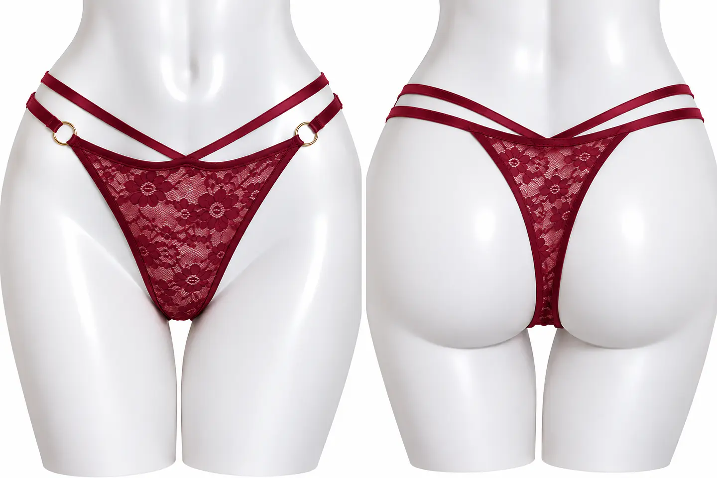 COLALE DE ENCAJE CON ARO DORADO 60479 2