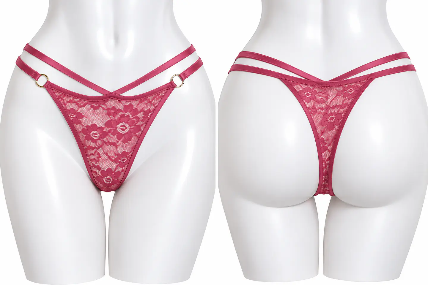 COLALE DE ENCAJE CON ARO DORADO 60479 3