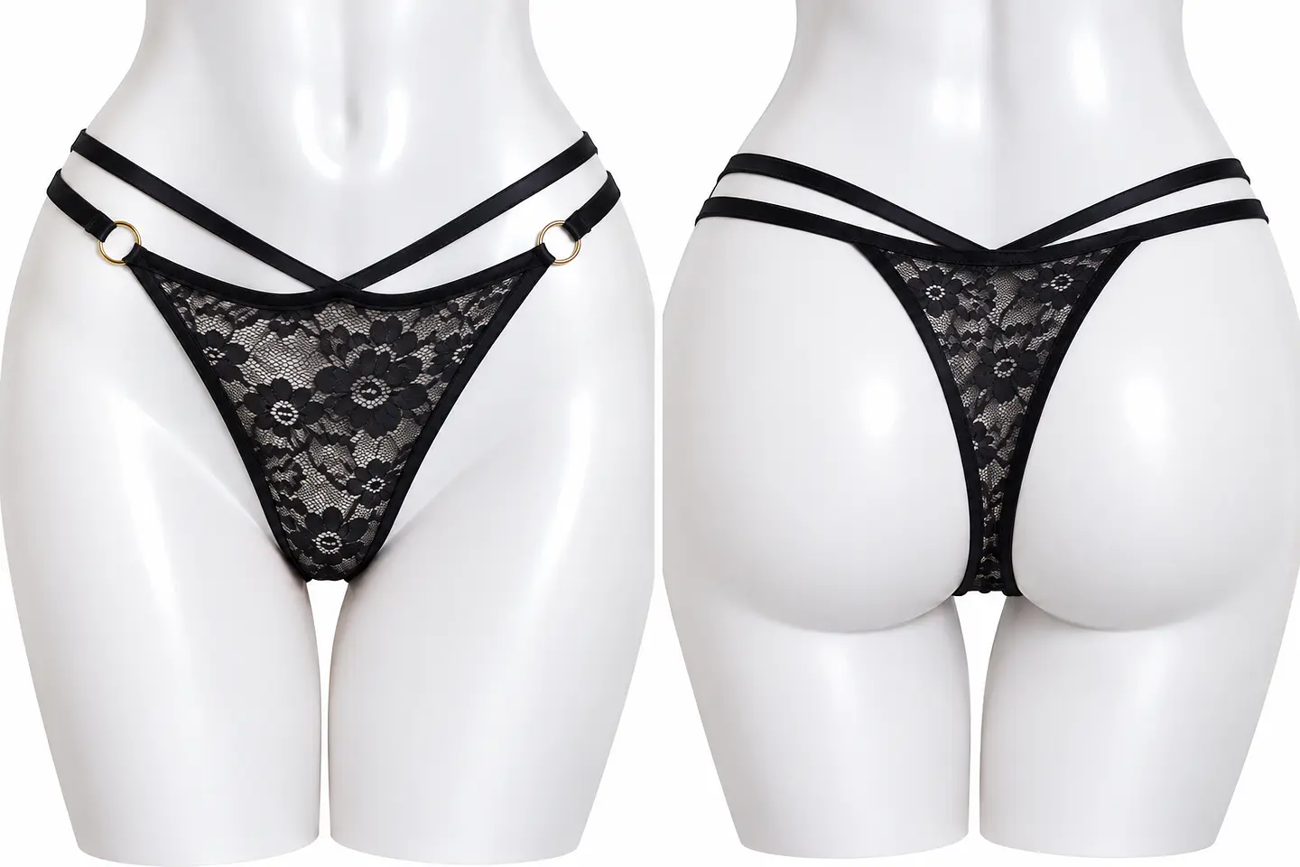 COLALE DE ENCAJE CON ARO DORADO 60479 6