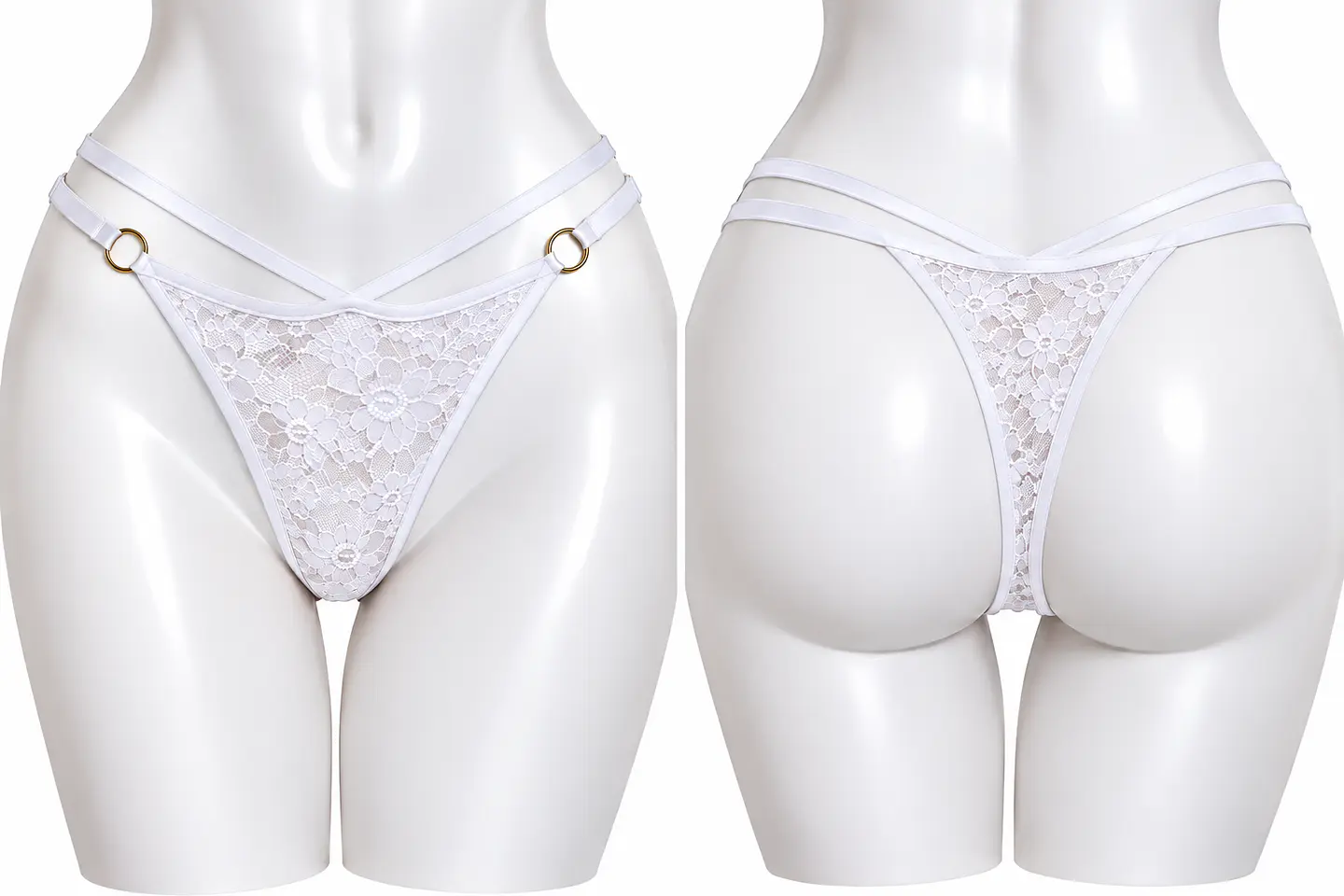 COLALE DE ENCAJE CON ARO DORADO 60479 7