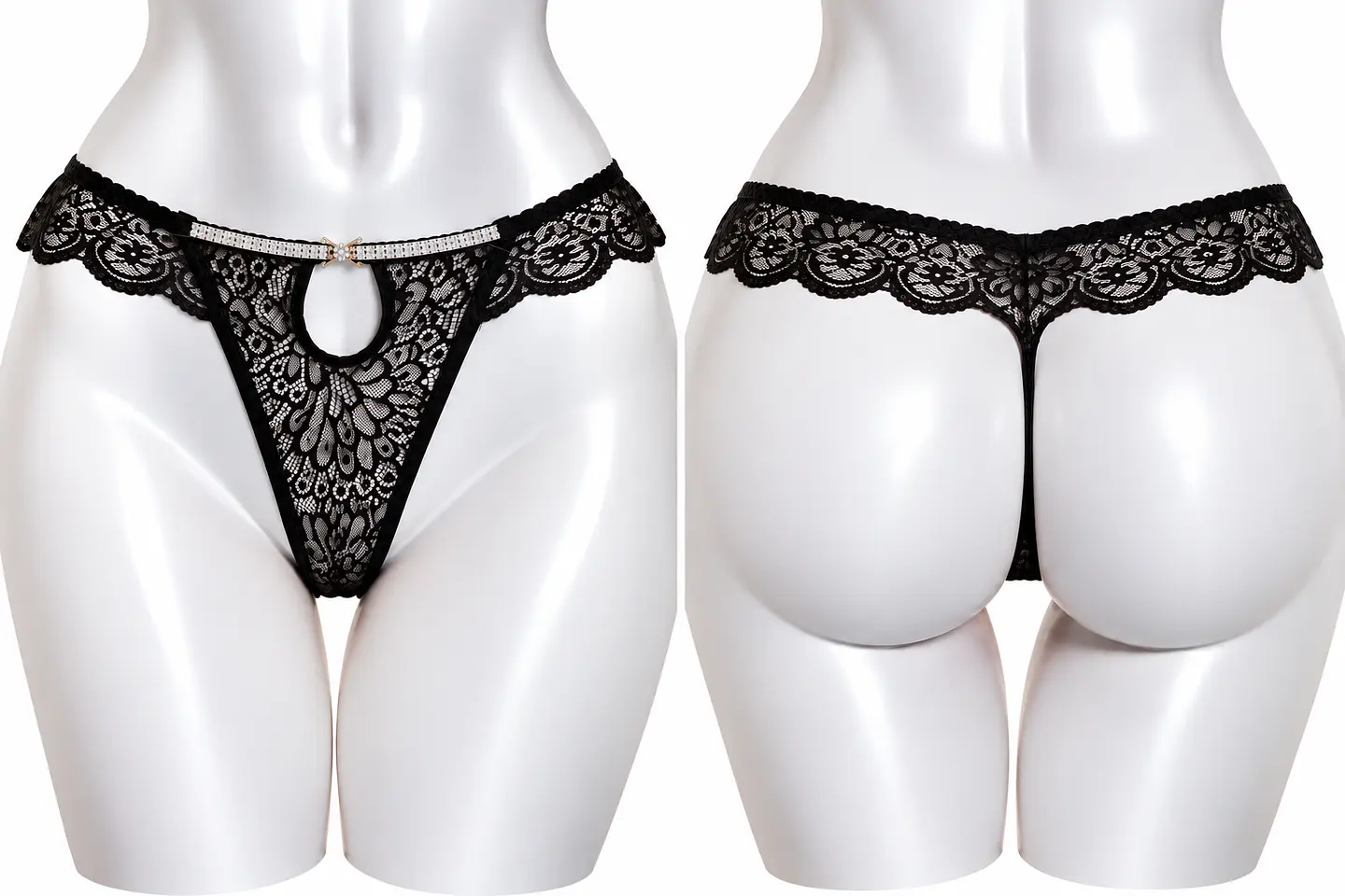 COLALE DE ENCAJE CON DISEÑO DE BRILLO 60470 2