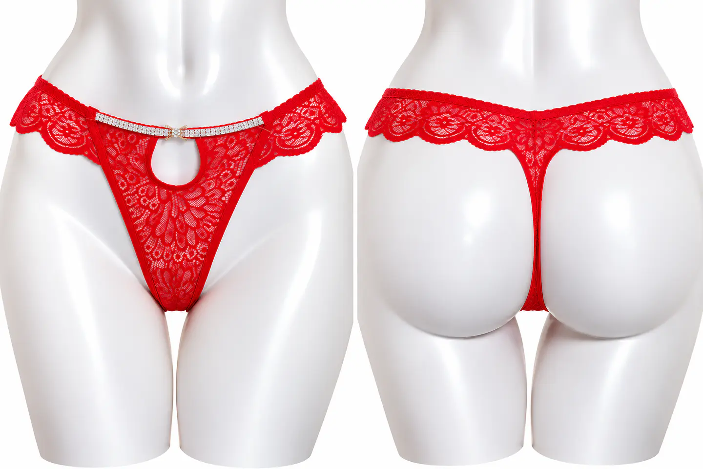 COLALE DE ENCAJE CON DISEÑO DE BRILLO 60470 3