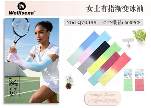 DOCENA DE MANGAS DEPORTIVAS PARA MUJER DEGRADADAS MULTICOLOR LQ70388