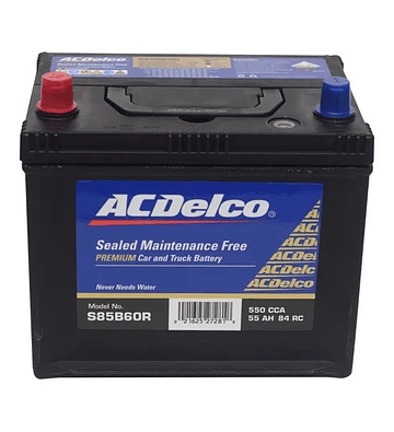 S85B60R 55ah Bateria ACDelco Borne Grande +positivo Izquierdo