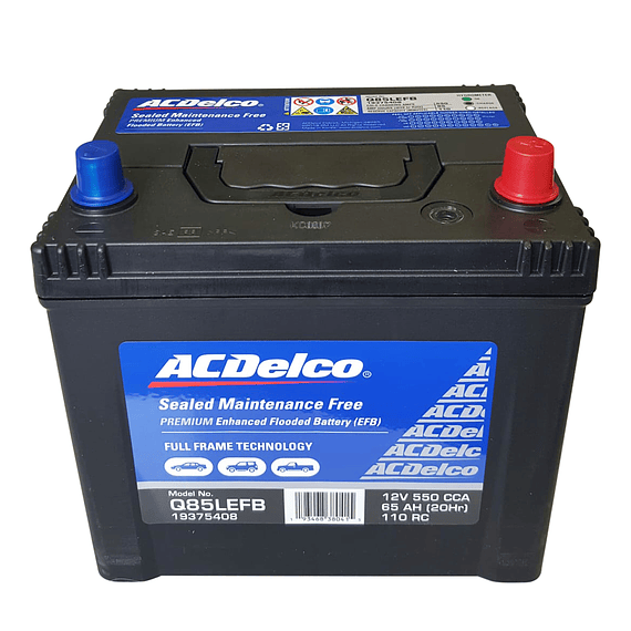 Q85LEFB 65ah Batería ACDelco Start/Stop +positivo Derecho.