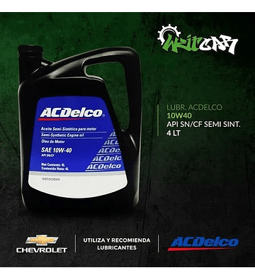 10W40 Aceite Lubricante ACDelco Semi Sintético 4 Ltrs.