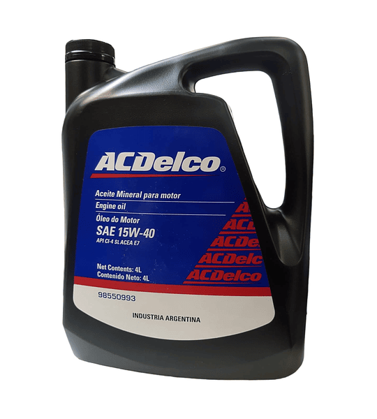 15w40 API CI-4 ACEA E7 Aceite ACDelco 4Litros Diesel / Bencina