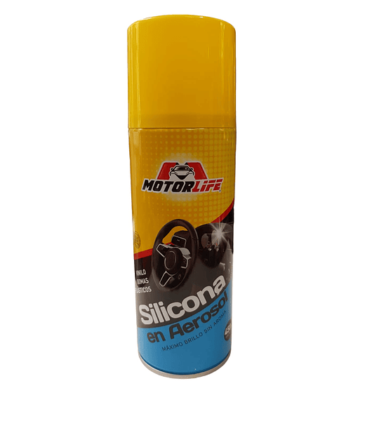 Silicona en Aerosol Spray 450ml Motor Life maximo brillo sin aroma