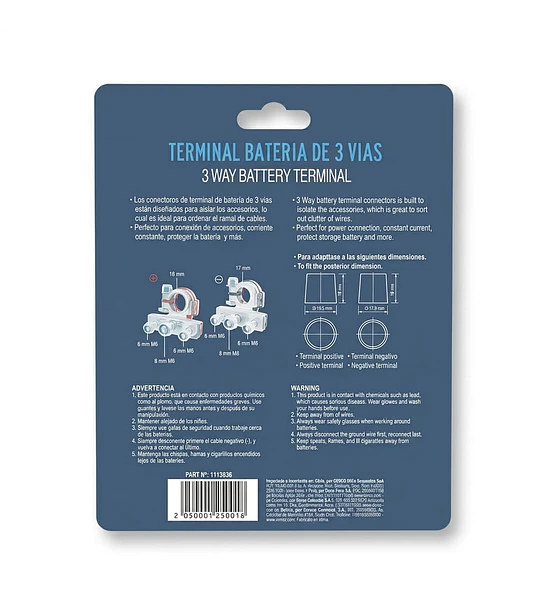 Terminal bateria de 3 vias DGP (1 par)