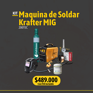 Kit Máquina de Soldar Krafter Mig 200TEC