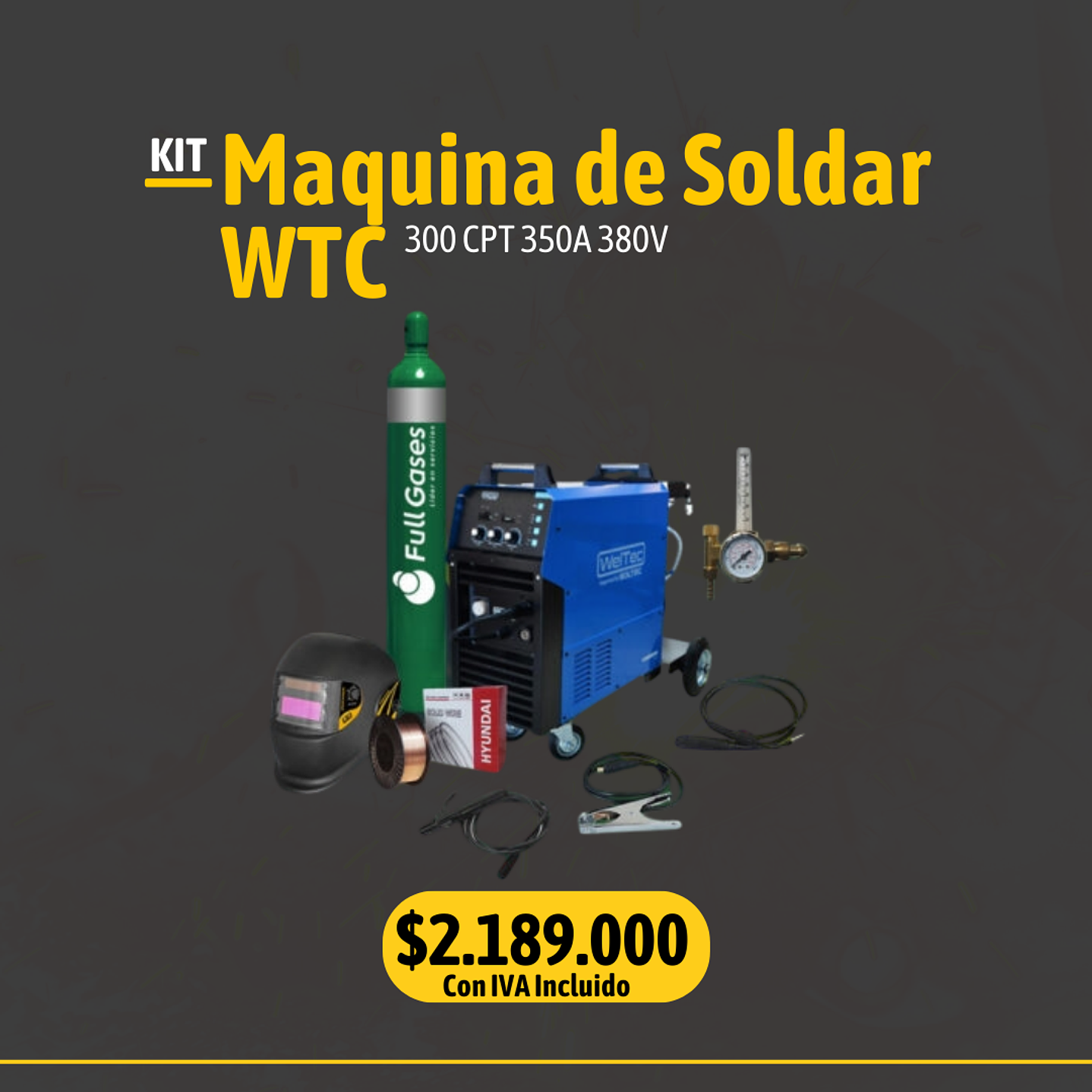  Kit Soldadora WTC – 300 CPT 350A 380V 1
