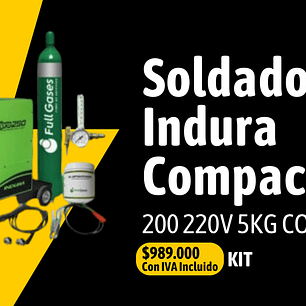 Kit Soldadora Indura Compactmig 200 220V 5KG con Carro