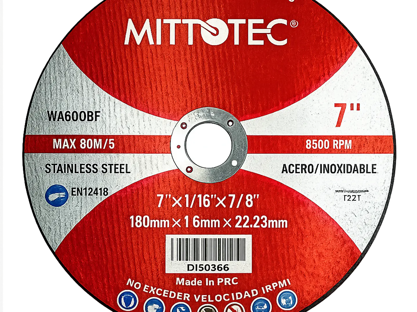 Disco de Corte 7” (180mm) para Metal | MITTOTEC