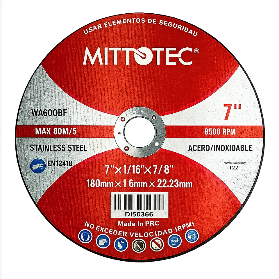 Pack 50 Discos de Corte 7” (180mm) para Metal | MITOTEC 2