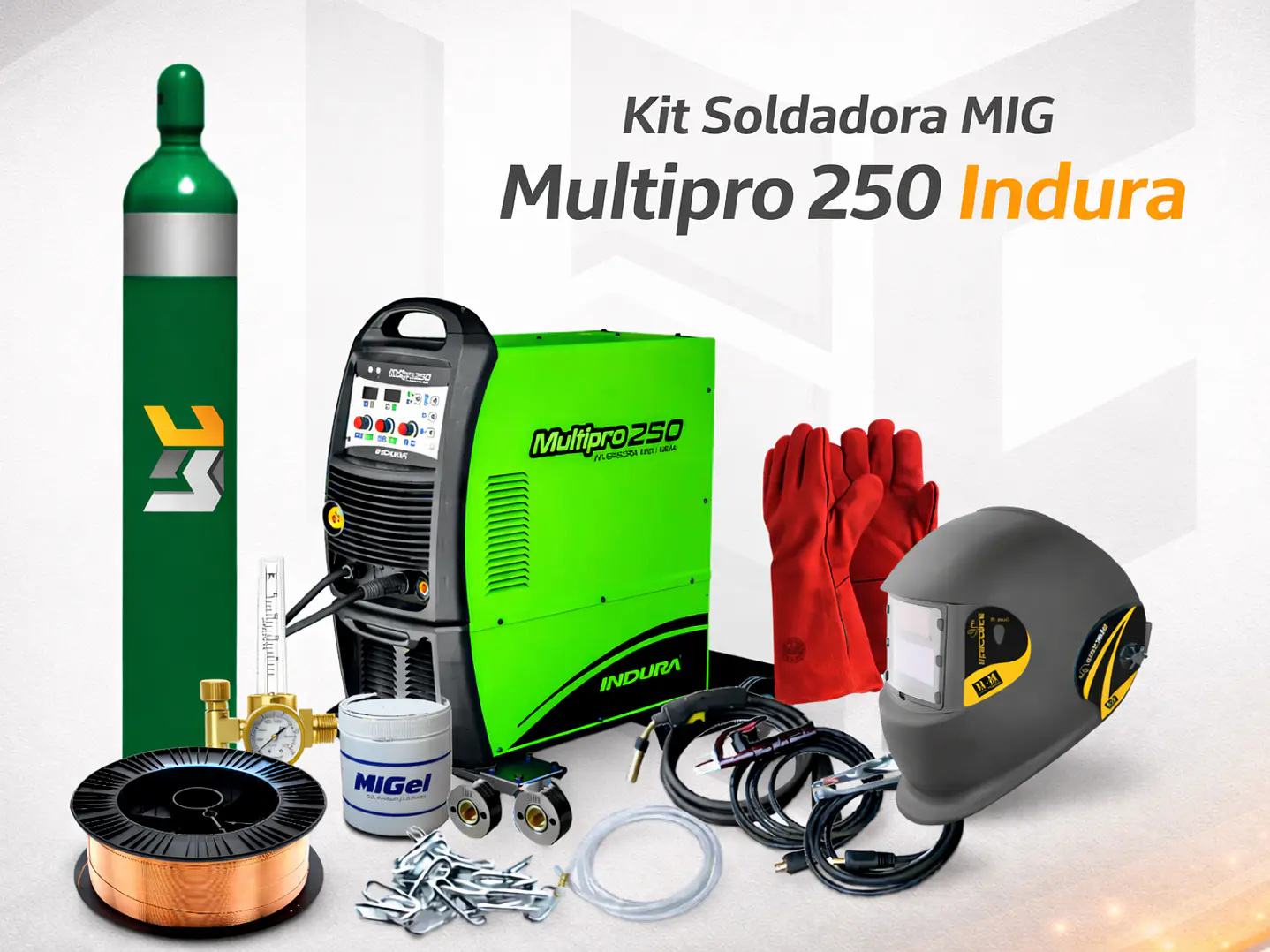 Kit Soldadora Mig Multipro 250 Indura