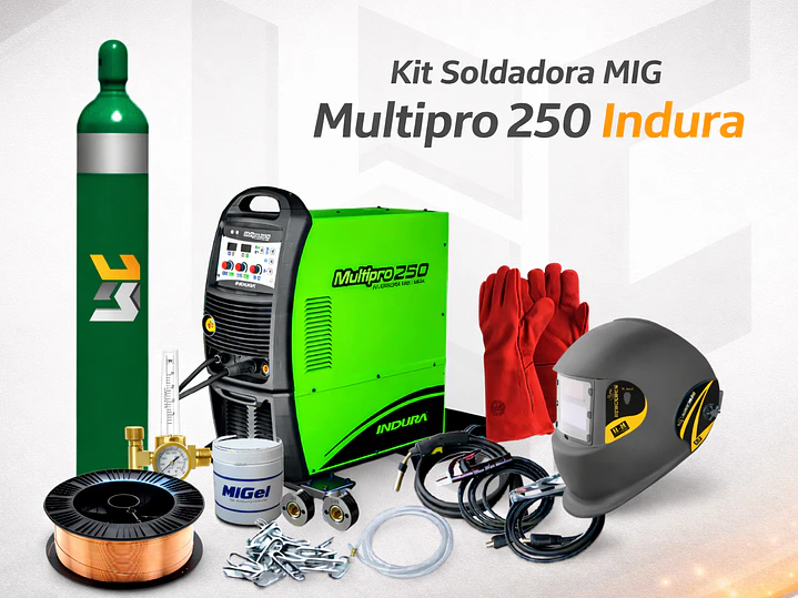 Kit Soldadora Mig Multipro 250 Indura