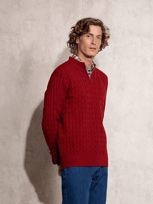 CAMISOLA DE MALHA VERMELHA COM FECHO SMF JEANS