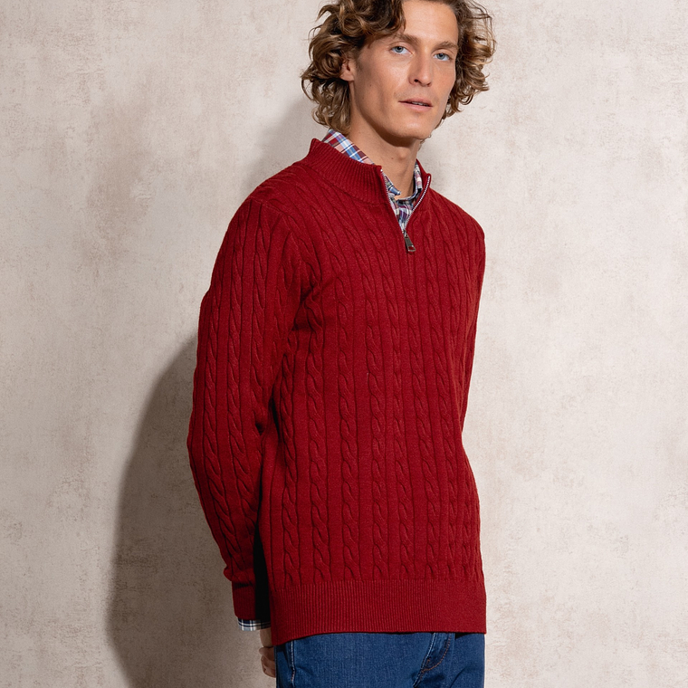 CAMISOLA DE MALHA VERMELHA COM FECHO SMF JEANS 1