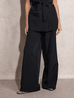 CALÇAS PANTALONAS DE TECIDO PRETO SMF JEANS 