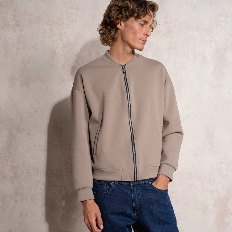 CASACO BOMBER BEIGE HOMEM SMF JEANS   1