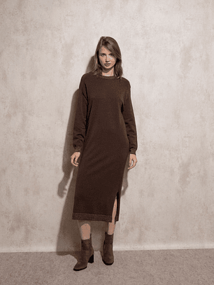 VESTIDO DE MALHA CASTANHO SENHORA SMF JEANS