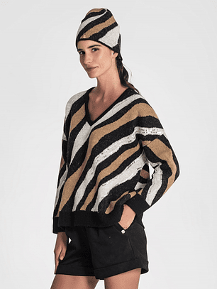 CAMISOLA BEGE E BRANCA COM LANTEJOULAS RUGA