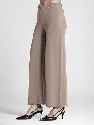 CALÇAS DE MALHA TAUPE RUGA