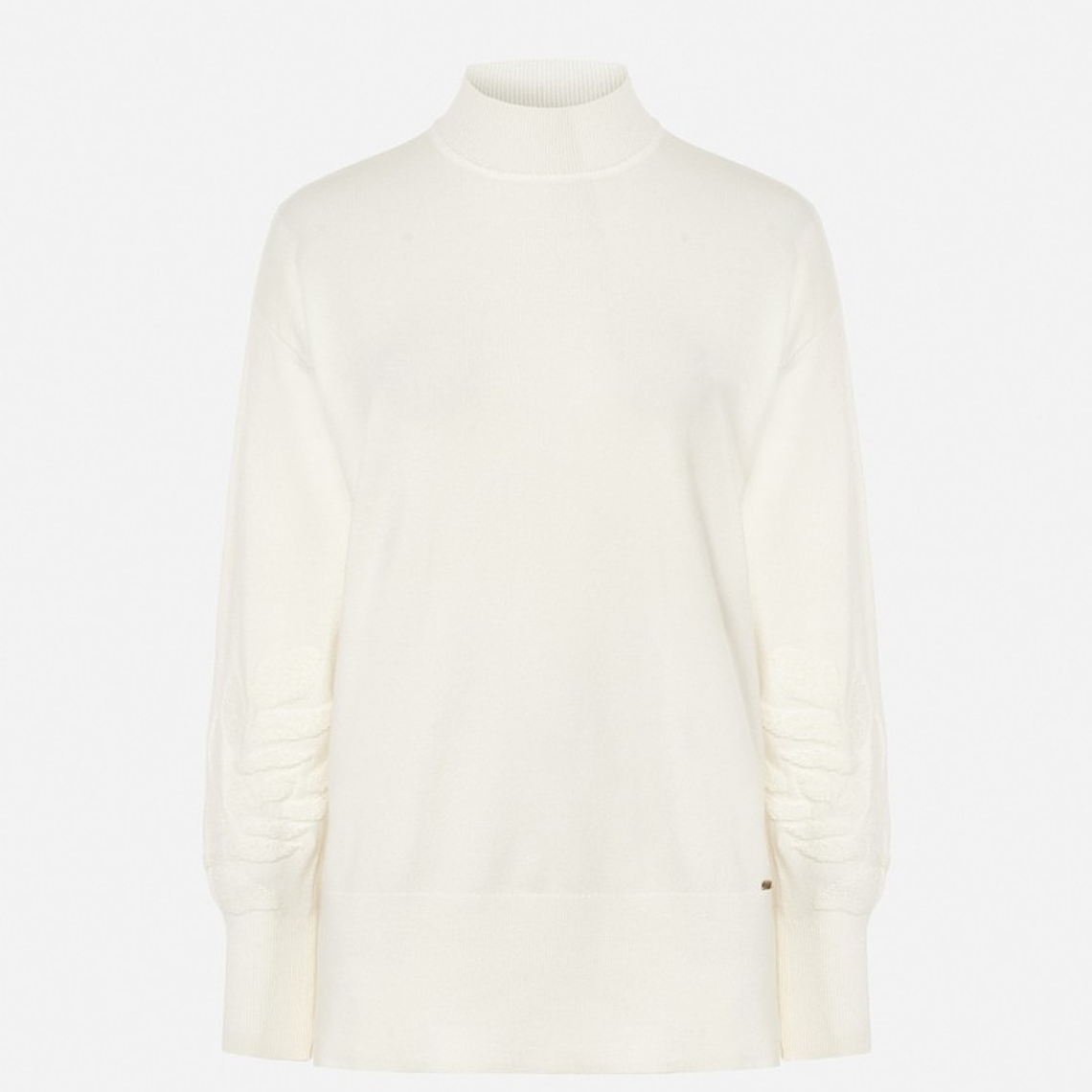 CAMISOLA DE MALHA BRANCA COM PORMENOR NOS PUNHOS SCRIPTA 1