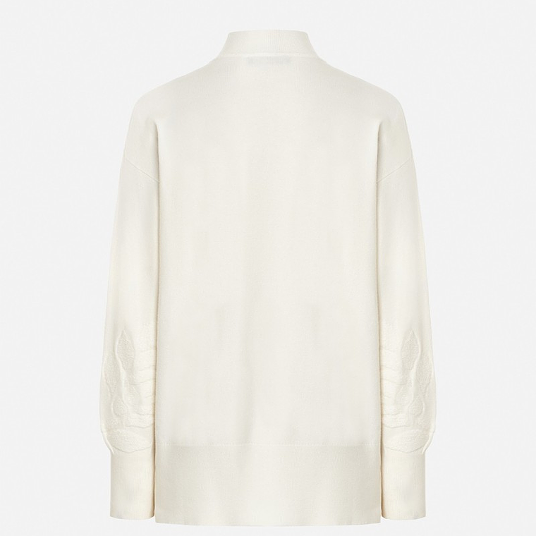 CAMISOLA DE MALHA BRANCA COM PORMENOR NOS PUNHOS SCRIPTA 2