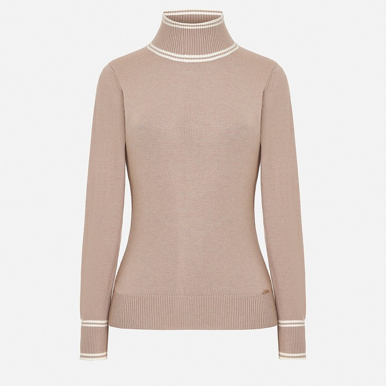 CAMISOLA MALHA BEGE GOLA ALTA SCRITPA 1