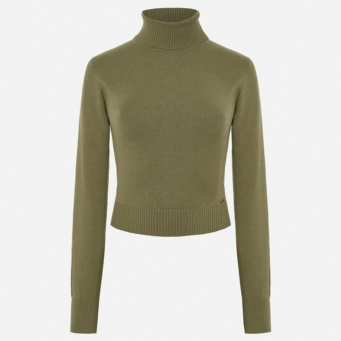 CAMISOLA CURTA VERDE DE MALHA COM GOLA ALTA SCRIPTA 1