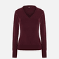 CAMISOLA DE MALHA BORDEAUX COM DECOTE EM V SCRIPTA - Thumbnail 1