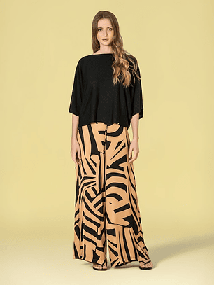 CAMISOLA FLUÍDA EM PRETO DA RUGA