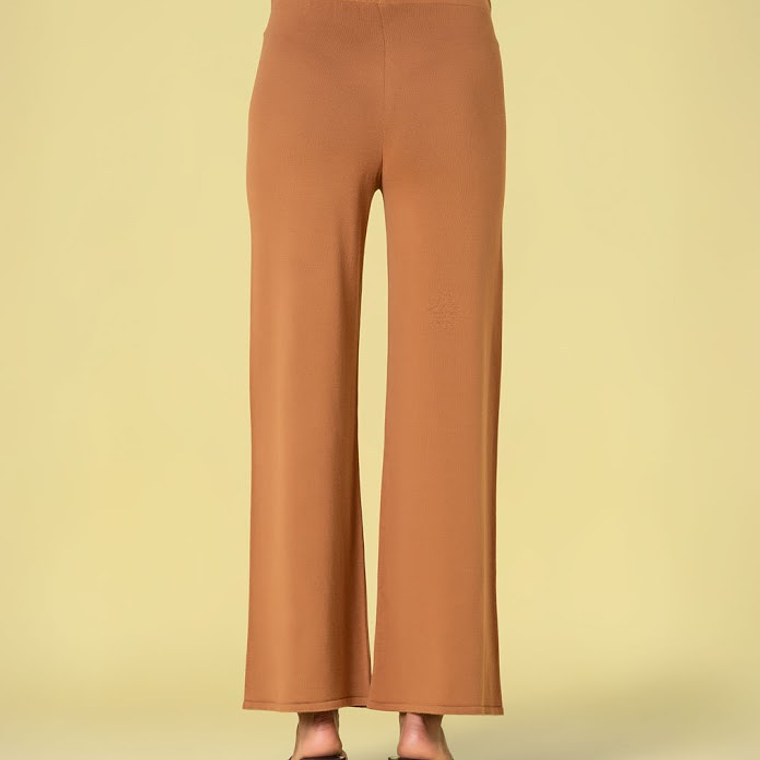 CALÇAS DE MALHA CARAMELO DA RUGA 2