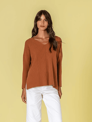 CAMISOLA DE MALHA EM CARAMELO DA RUGA