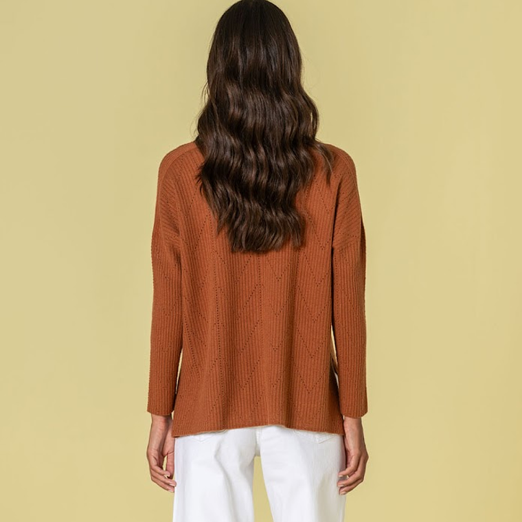 CAMISOLA DE MALHA EM CARAMELO DA RUGA 3