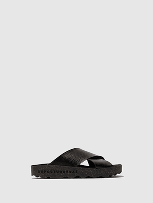 SANDÁLIAS CROSS ECOLEATHER PRETO ASPORTUGUESAS 