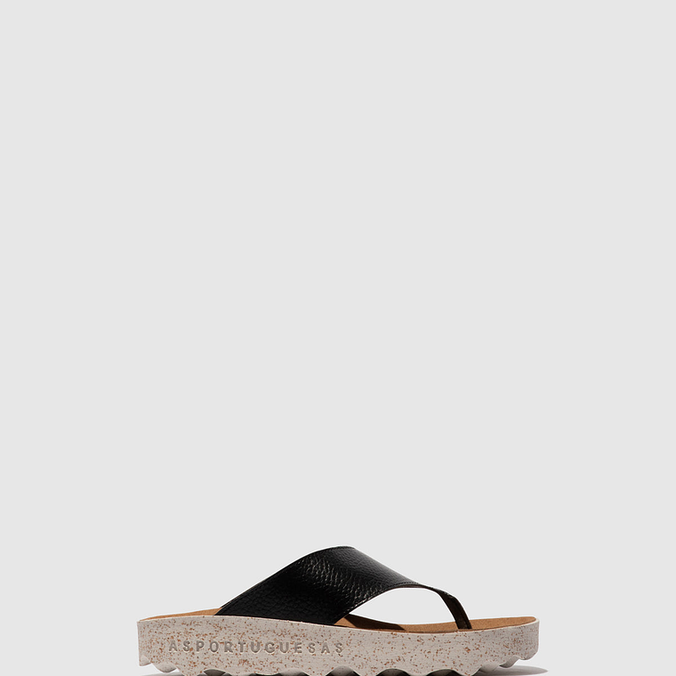 SANDÁLIAS ECOLEATHER PRETAS ASPORTUGUESAS 1