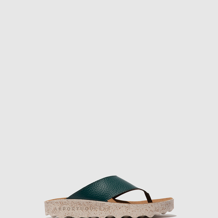SANDÁLIAS CAMI ECOLEATHER PEACOCK GREEN ASPORTUGUESAS  1