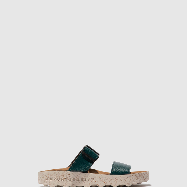 SANDÁLIAS COLY ECOLEATHER PEACOCK GREEN ASPORTUGUESAS  1
