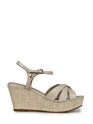 SANDÁLIAS CUNHA BRANCO CRU CUBANAS 