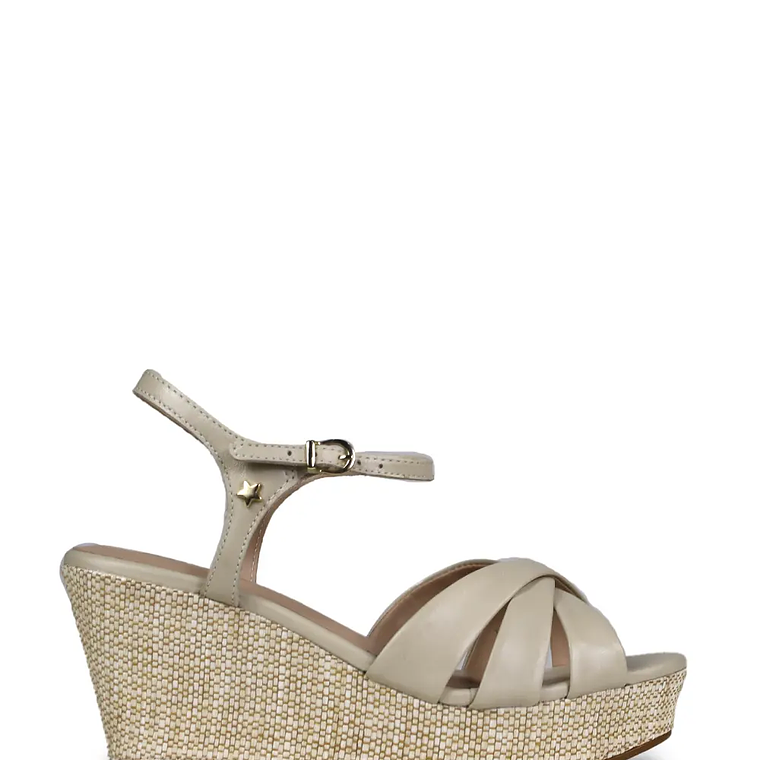 SANDÁLIAS CUNHA BRANCO CRU CUBANAS  1