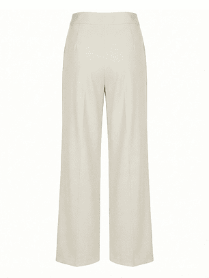 CALÇA FLUÍDA COM PINÇAS EM CREME DA SCRIPTA 