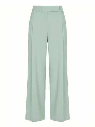 CALÇA FLUÍDA COM PINÇAS EM VERDE CLARO DA SCRIPTA  