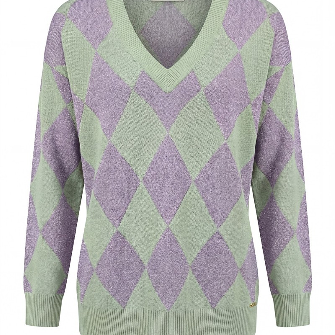 CAMISOLA DE MALHA COM LOSANGULOS VERDE CLARO DA SCRIPTA   1