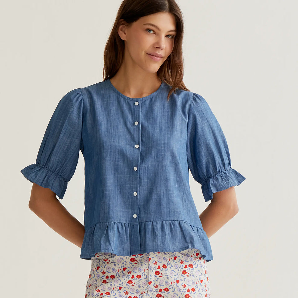 CAMISA DE ALGODÃO COM MANGAS BALÃO COMPANIA FANTÁSTICA  1